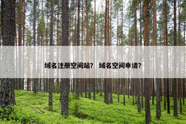 域名注册空间站？ 域名空间申请？