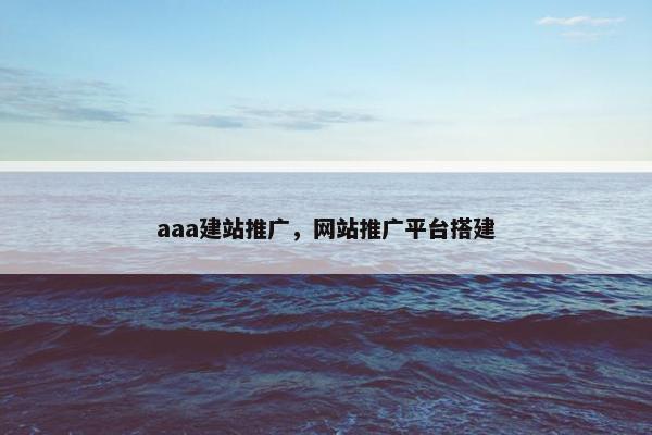 aaa建站推广，网站推广平台搭建