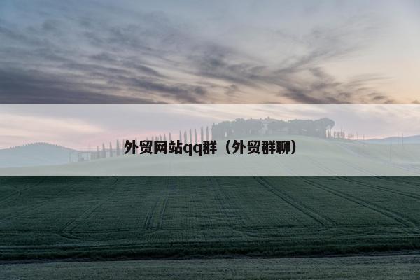 外贸网站qq群（外贸群聊）
