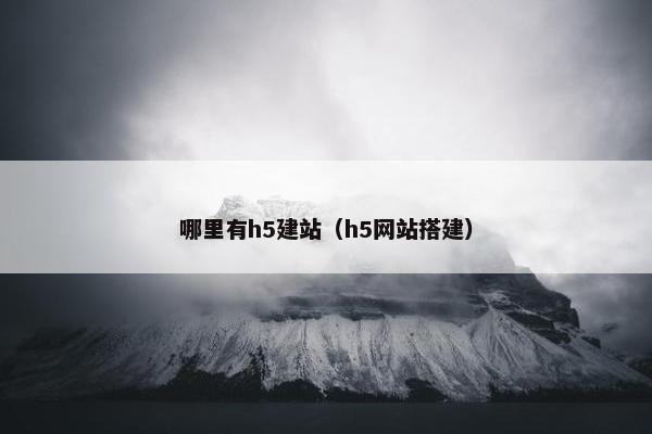 哪里有h5建站（h5网站搭建）