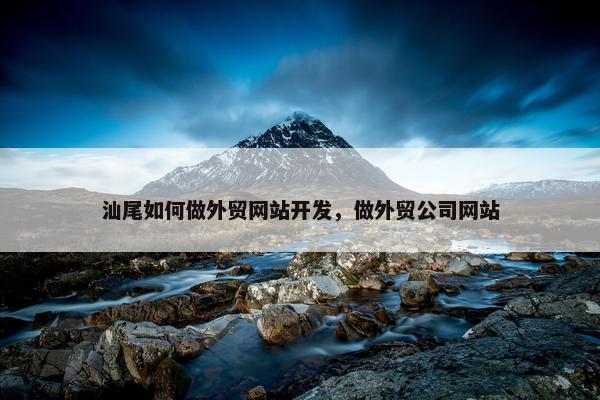 汕尾如何做外贸网站开发，做外贸公司网站