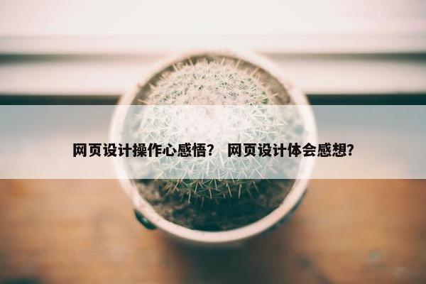 网页设计操作心感悟？ 网页设计体会感想？