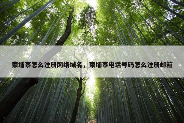 柬埔寨怎么注册网络域名，柬埔寨电话号码怎么注册邮箱