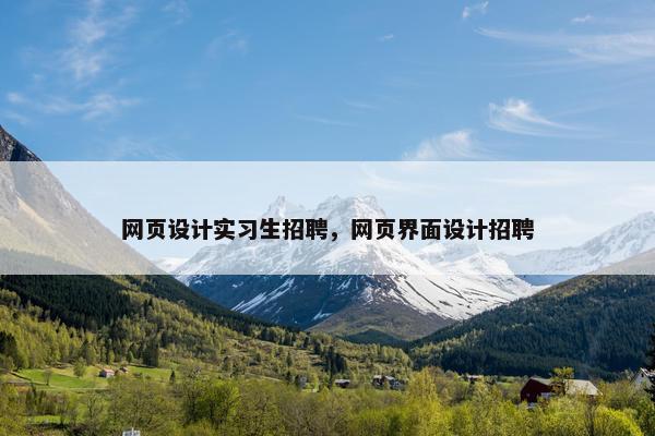 网页设计实习生招聘，网页界面设计招聘