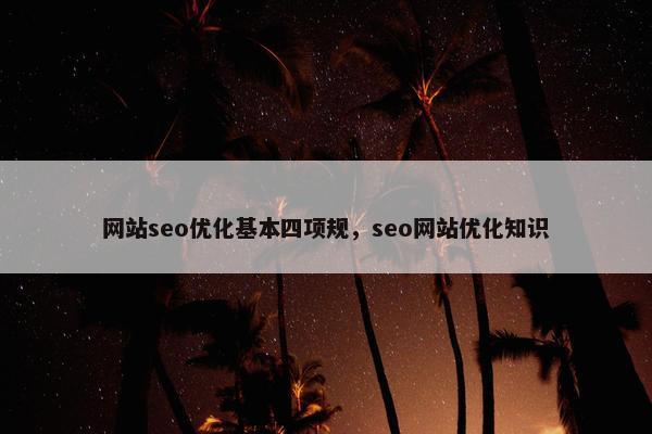 网站seo优化基本四项规，seo网站优化知识