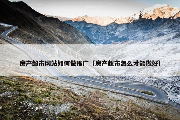 房产超市网站如何做推广（房产超市怎么才能做好）