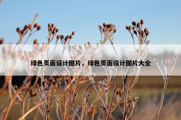 绿色页面设计图片,绿色页面设计图片大全