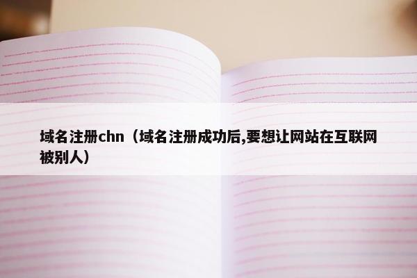 域名注册chn（域名注册成功后,要想让网站在互联网被别人）