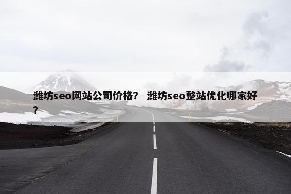 潍坊seo网站公司价格？ 潍坊seo整站优化哪家好？