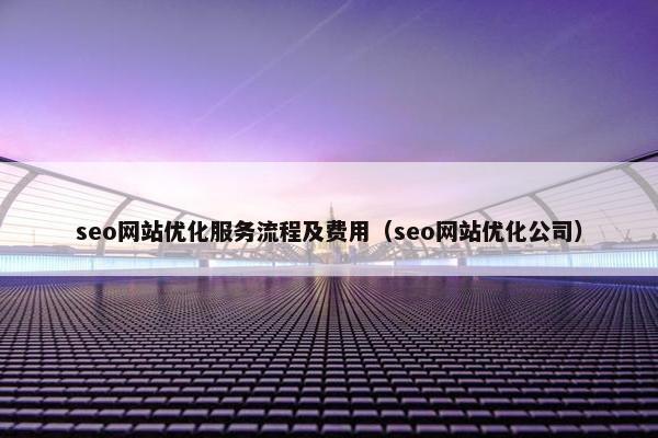 seo网站优化服务流程及费用（seo网站优化公司）