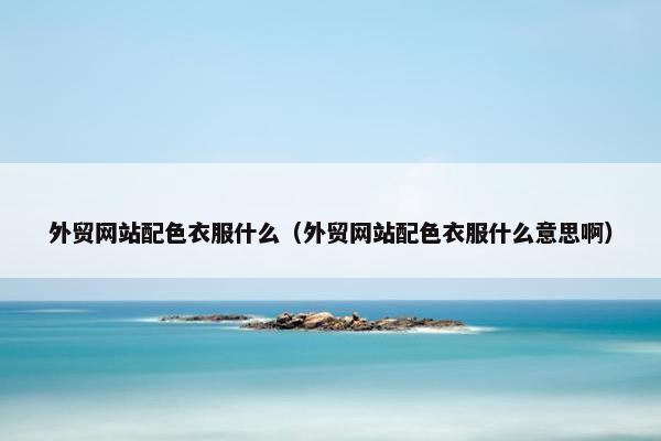 外贸网站配色衣服什么（外贸网站配色衣服什么意思啊）
