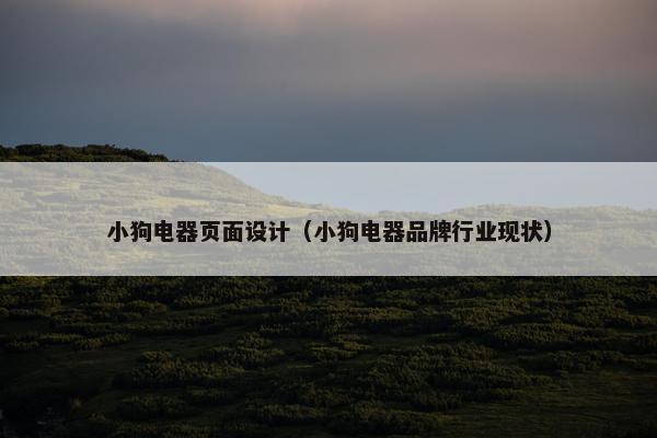 小狗电器页面设计（小狗电器品牌行业现状）