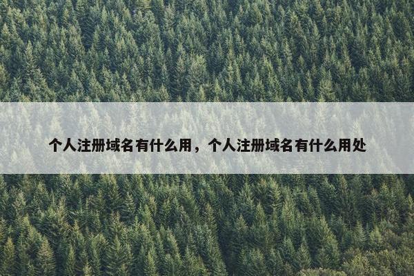 个人注册域名有什么用,个人注册域名有什么用处 个人注册域名有什么用,个人注册域名有什么用处