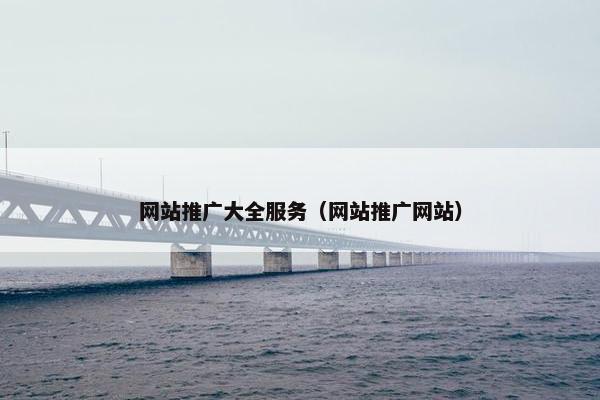 网站推广大全服务（网站推广网站）