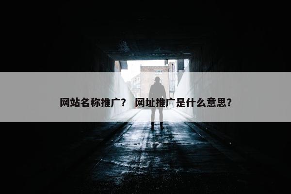 网站名称推广？ 网址推广是什么意思？