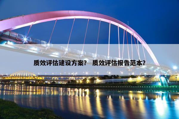 质效评估建设方案？ 质效评估报告范本？