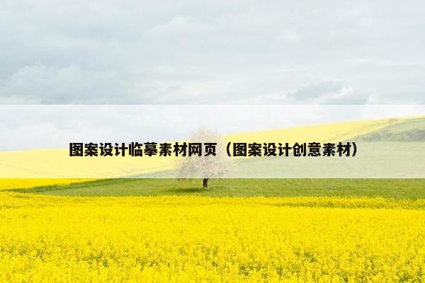 图案设计临摹素材网页（图案设计创意素材）