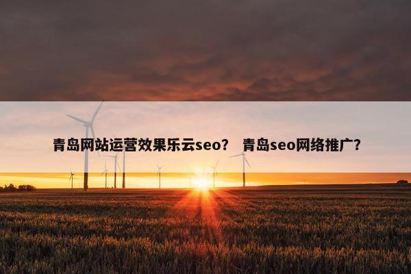 青岛网站运营效果乐云seo？ 青岛seo网络推广？