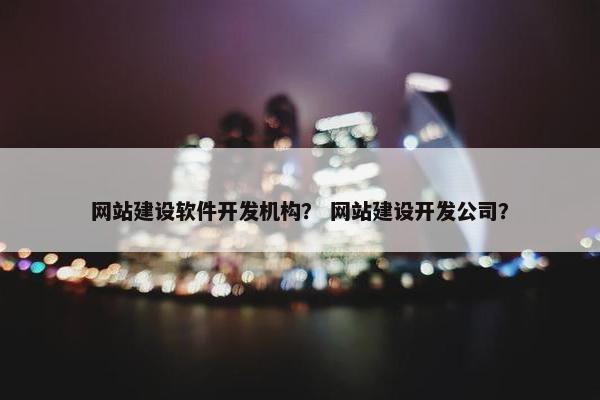 网站建设软件开发机构？ 网站建设开发公司？