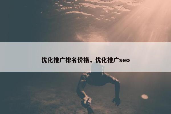优化推广排名价格，优化推广seo