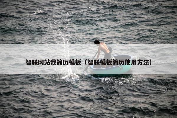 智联网站我简历模板（智联模板简历使用方法）