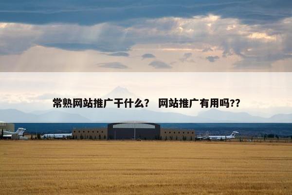 常熟网站推广干什么？ 网站推广有用吗?？