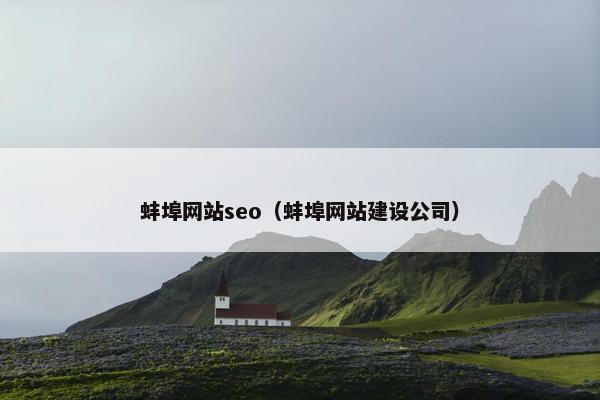 蚌埠网站seo（蚌埠网站建设公司）