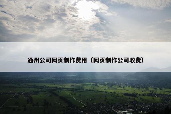 通州公司网页制作费用（网页制作公司收费）