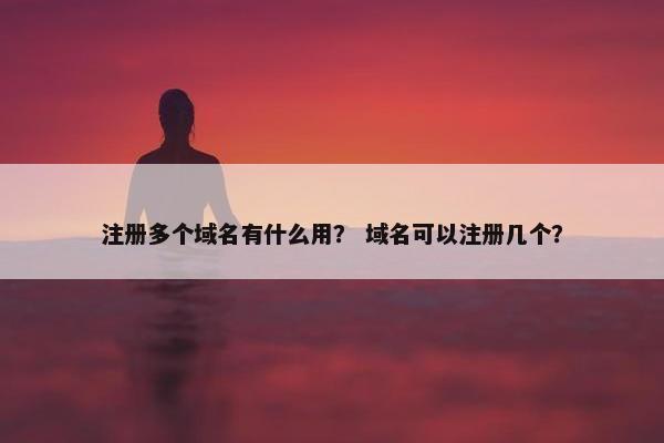 注册多个域名有什么用？ 域名可以注册几个？