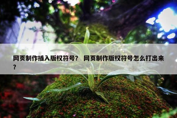 网页制作插入版权符号？ 网页制作版权符号怎么打出来？