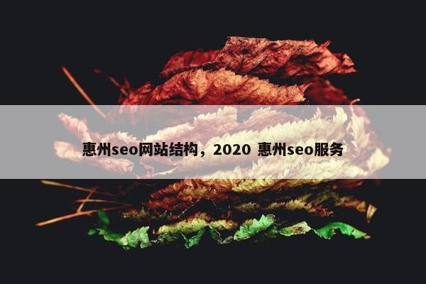 惠州seo网站结构，2020 惠州seo服务