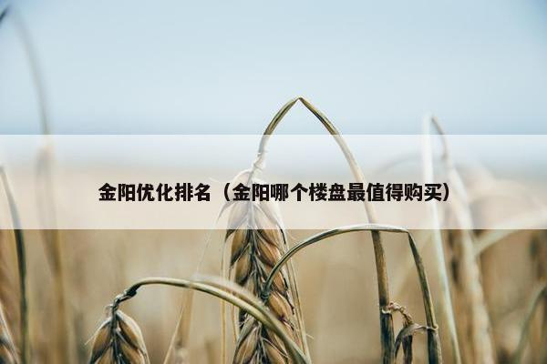 金阳优化排名（金阳哪个楼盘最值得购买）