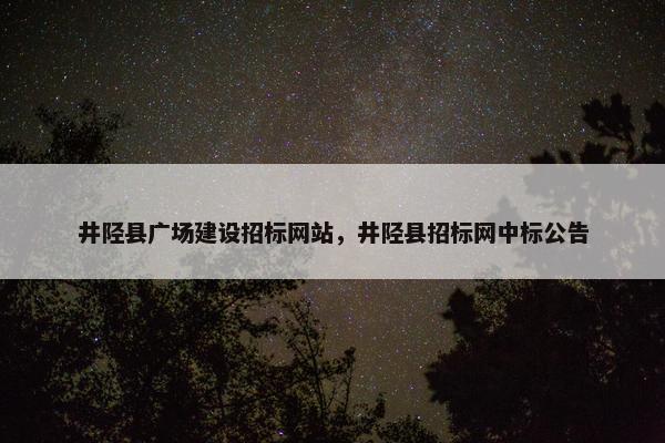 井陉县广场建设招标网站，井陉县招标网中标公告