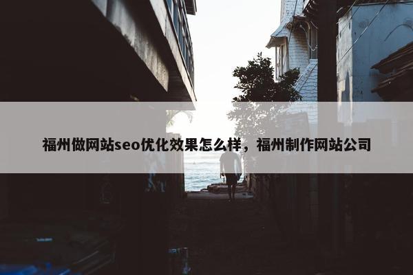 福州做网站seo优化效果怎么样，福州制作网站公司