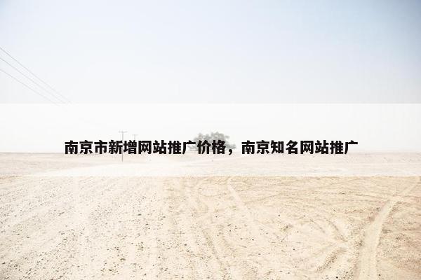 南京市新增网站推广价格，南京知名网站推广