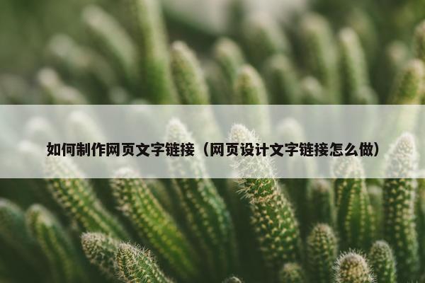 如何制作网页文字链接（网页设计文字链接怎么做）
