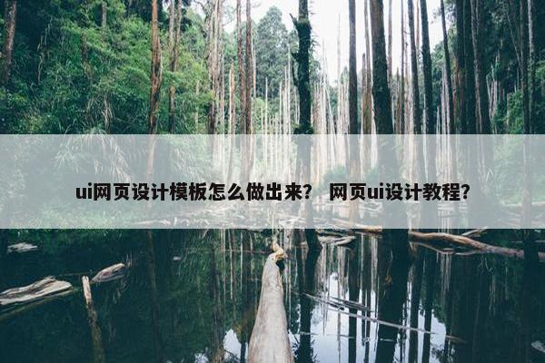 ui网页设计模板怎么做出来？ 网页ui设计教程？