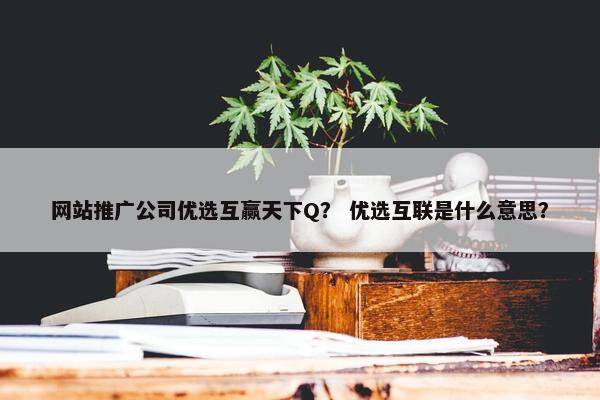 网站推广公司优选互赢天下Q？ 优选互联是什么意思？