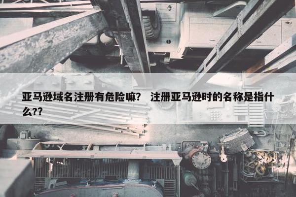 亚马逊域名注册有危险嘛？ 注册亚马逊时的名称是指什么?？