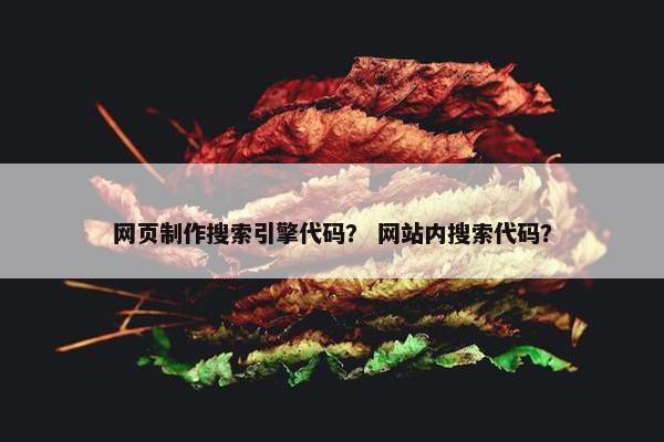 网页制作搜索引擎代码？ 网站内搜索代码？