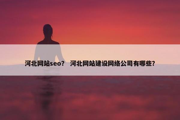 河北网站seo？ 河北网站建设网络公司有哪些？