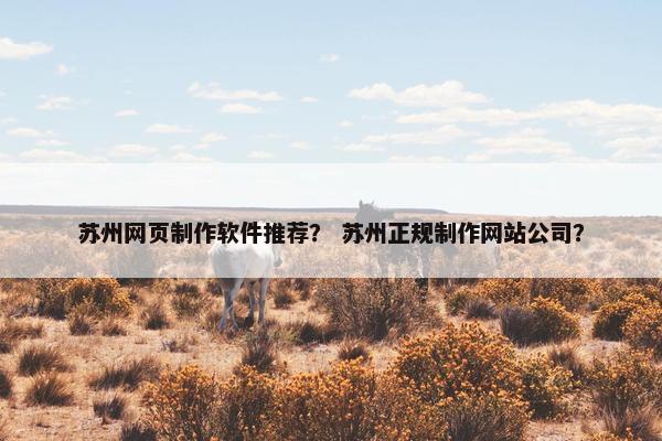 苏州网页制作软件推荐？ 苏州正规制作网站公司？