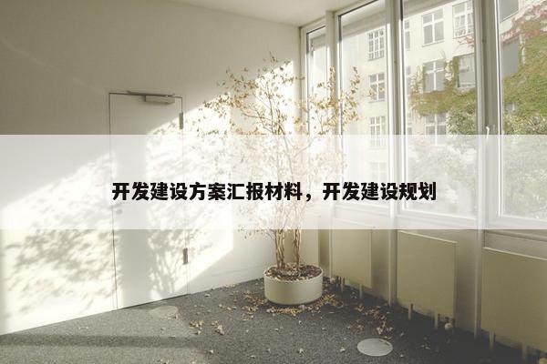 开发建设方案汇报材料，开发建设规划