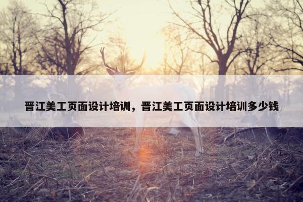 晋江美工页面设计培训，晋江美工页面设计培训多少钱