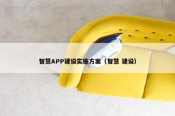 智慧APP建设实施方案（智慧 建设）