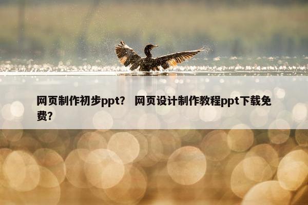 网页制作初步ppt？ 网页设计制作教程ppt下载免费？