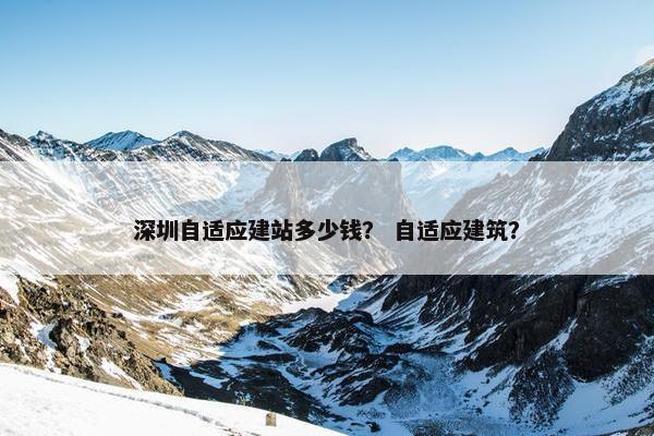 深圳自适应建站多少钱？ 自适应建筑？