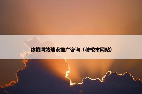 穆棱网站建设推广咨询（穆棱市网站）