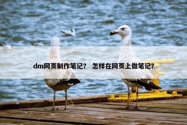 dm网页制作笔记？ 怎样在网页上做笔记？