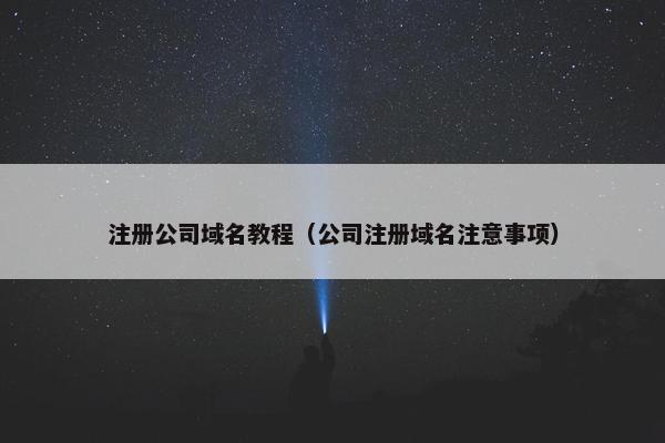 注册公司域名教程（公司注册域名注意事项）